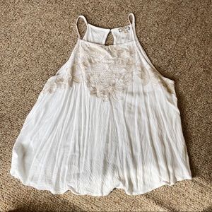 Bohemian white & cream floral embroidered blouse